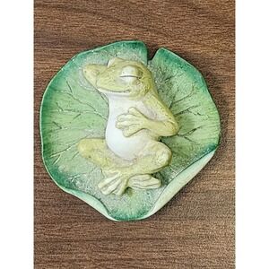 House Of Global Arts Harvey Knox Kingdom Sleeping Frog On Lily Pad Figurine 1983